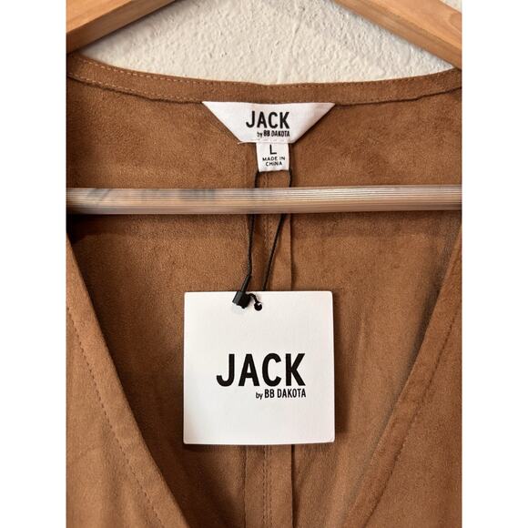 NWT Jack By BB Dakota Women’s Coyle Drapey Faux Suede Dress in Camel Size Large - Picture 3 of 6